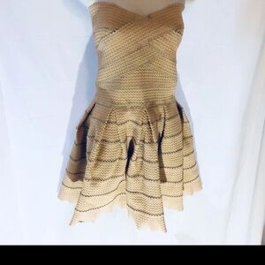 Elegant Tan Strapless Dress